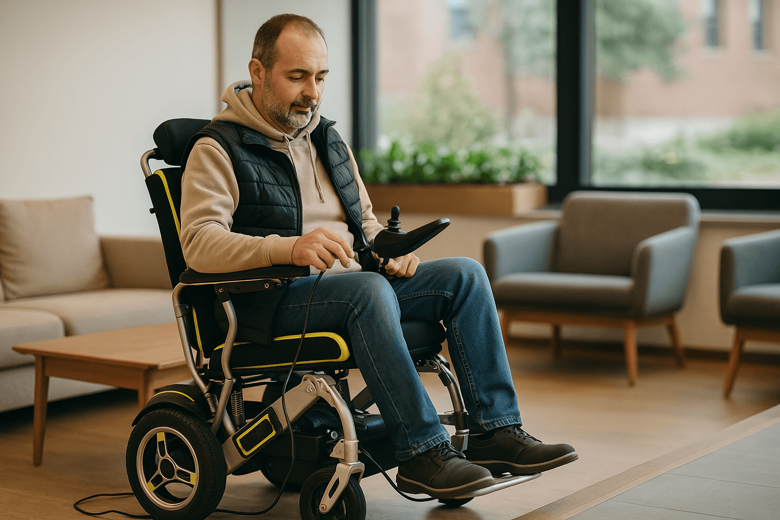 Electric Wheelchair with Adjustable Headrest Comfort Fit and Travel Ready