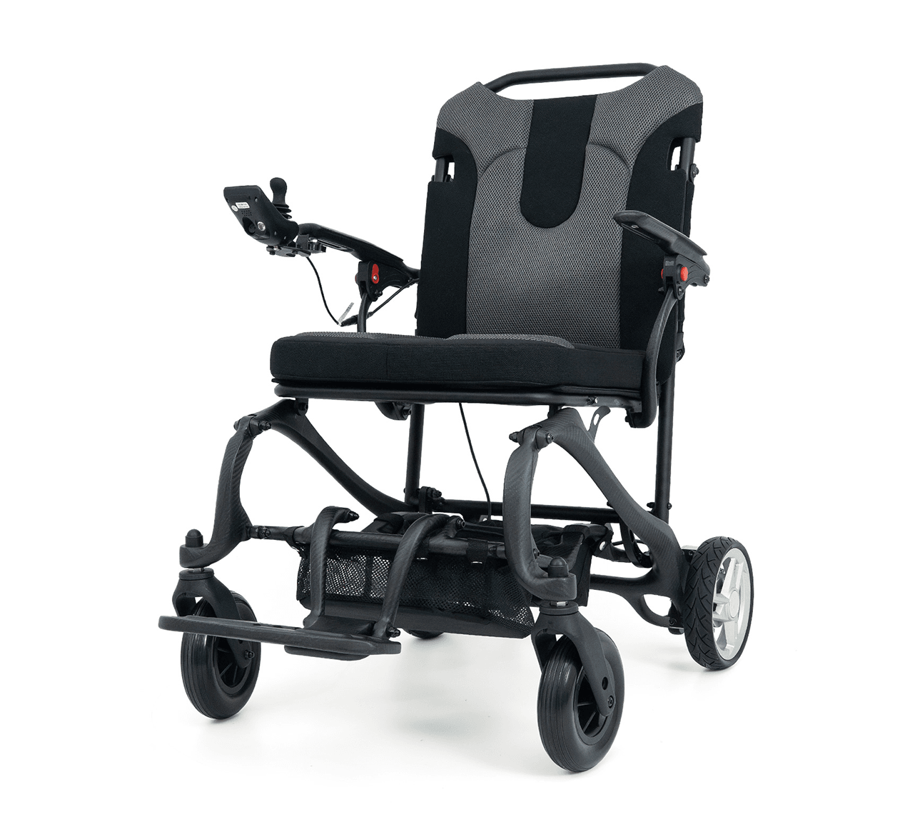 UltimatePointCare Ultralight Carbon - Heavy duty electric wheelchair front view